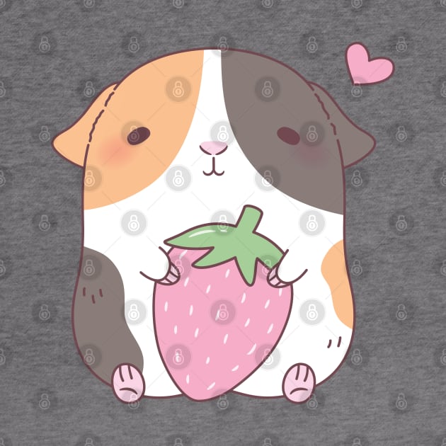 Cute Guinea Pig Loves Strawberry by rustydoodle